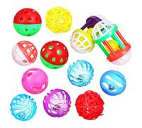 Toddmomy 12 Pcs Colorful Foraging Balls for Parrots Parakeets and Small Pets Chewing Bird for Beak Exercise and Mental Stimulation Suitable for Budgies Cockatiels and Finches