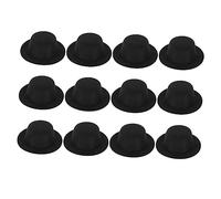 Toddmomy 12 pcs Mini Top Hats for Dolls Black Miniature Doll Hats for DIY Crafts Snowman Decoration and Creative Projects