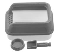 Toddmomy 12 Scale Miniature Dollhouse Cat Litter Box Set with Scoop Deep Grey Dollhouse Pet Cleaning Tools Miniature Pet Decor Accessories