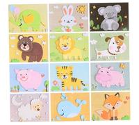 Toddmomy 12 Sheets Animal Puzzle Stickers Fun Educational Craft Kits for Enhancing Early Learning and Eye Hand Coordination for Preschool Boys