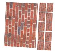 Toddmomy 12 Sheets Scale Miniature Wall Stickers Realistic Red Brick Design Self-adhesive Cladding for Houses Flexible and Easy to Trim