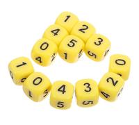 Toddmomy 12Pcs 16Mm Acrylic Numbered Dice 0-5 for Math Teaching Board Game Accessories Educational Game Prop Dice for Classroom and Party Use