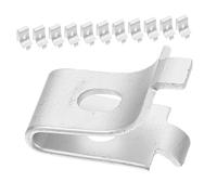 Toddmomy 12pcs Aluminum Alloy Adjustable Shelf Support Clips Pilaster Bracket Glass Shelf Holders for Home Office Bathroom Storage Rack Shelving