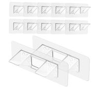 Toddmomy 12pcs Clear Shelf Support Pegs with Reinforced Triangular Design Heavy-duty Load-bearing Plastic Shelf Holders for Wood Glass Ceramic Furniture Closet Divider Brackets