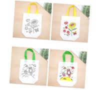 Toddmomy 12pcs Cute Bag Folding Shopping Bags for Boys and Girls Colouring Art Craft Storage Pouch Reusable Lightweight Random Style
