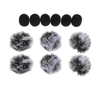 Toddmomy 12pcs Furry Windscreen Mic Covers for Wireless Mic Windproof Wind Screen Lapel Accessories Furry Wind Muffs and Sponge Windshields for Outdoor Meetings Interviews