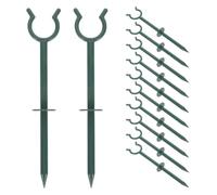 Toddmomy 12Pcs Garden Hose Guide Stakes: 1" Lawn Hose Support Holder Guide - Holiday Lights Holder for Flower Bed Saver to Keep Off Grass, Gardening Gift Outdoor Use
