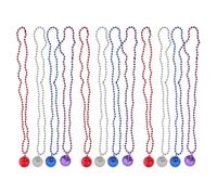 Toddmomy 12pcs LED Disco Ball Necklaces, Light Up Beaded Necklaces, 70s Disco Party Costume Decor, Retro Glowing Party Chain Jewelry for Stage Props