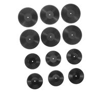 Toddmomy 12pcs Mini Vinyl Records for Doll House Decoration Realistic Miniature Phonogram Ornaments Black and Medium Collectible Music Discs for Dollhouse Display