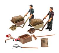 Toddmomy 12pcs Miniature Farm Accessories Set for Boys and Girls Realistic Farmer Figures Mini Farm Tools for Educational Play and Crafts