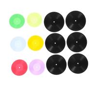 Toddmomy 12pcs Miniature Vintage Vinyl Record Decor for Dollhouse Scenery Authentic Black and Transparent Fake Records Realistic DIY Mini House Layout Props for Home Desktop Display