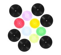 Toddmomy 12pcs Miniature Vinyl Records for Dollhouse Decor Lifelike Mini Record Models Portable Tiny Music Accessories Compact Doll House Props for Micro Landscape and Cake Toppers