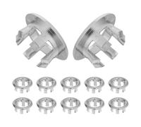 Toddmomy 12pcs Plastic Round Sink Overflow Cover Caps, 1.18inch Basin Overflow Rings for Bathroom and Kitchen Sink Drain Trim, Decorative Hollow Ring Insert Set