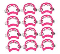 Toddmomy 12pcs Plastic Tambourine for Jingle Bells Handheld Percussion Instrument Educational for Rhythm Practice Motor Skill Development Party Entertainment