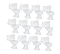 Toddmomy 12pcs Scale Sturdy Portable Mini Toilets for DIY Crafts Cake Decoration Pretend Play