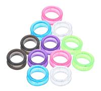 Toddmomy 12pcs Scissor Finger Ring Silicone Hairdressing Scissor Finger Ring, Mixed Style Bright Colours, Flexible Anti-Skid Comfortable Touch, for Hairdressing Salon and Pet