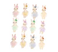 Toddmomy 12pcs Small Stuffed Bunny Dolls for Crafts Handmade Rabbit Accessories Soft Lovely Rabbit for Decoration and Gift Giving