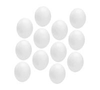 Toddmomy 12pcs Solid Plastic Eggs Delicate Simulated Eggs for Easter Decorations Bird Reproduction