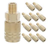 Toddmomy 12pcs Steel Air Hose Coupler, 1/4 Inch NPT Quick Connect Air Compressor Fitting with Locking Sleeve, Industrial Pneumatic Line Connector