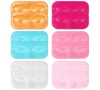 Toddmomy 12pcs Thick Pvc False Eyelash Trays with Human Face Outline Shape Portable Eyelash Organizers for Home Salon Store Display Multi-color Lash Packaging Holders