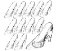 Toddmomy 12pcs Transparent Crystal Shoe Ornaments Clear High Heels Decor for Parties Weddings Birthdays Unique Desktop Adornments with Sparkling Finish Easy to Display