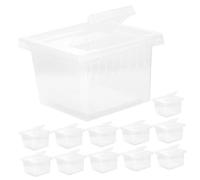 Toddmomy 12Pcs Transparent Ventilative Reptile Box Multi-function Insect Enclosure with Stable Airflow for Spiders Lizards Small Turtles Frogs Corn Snakes Pet Breeding and Feeding