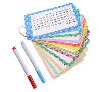 Toddmomy 13 Pcs Montessori Multiplication Flashcards with Dry Erase Markers and Rings Reusable Colorful Math Games for Skill Development Cognitive Enhancement and Fun Learning Random Color