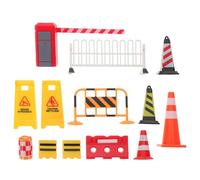 Toddmomy 13pcs Toy Traffic Signs - Mini Traffic Cones and Barriers - Construction Barricade Prop for Kids Highway Simulation Dollhouse Scene Making