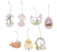 Toddmomy 14pcs Easter Ornaments Hanger Tags Easter Door Hanger Bunny Figure Wood Egg Ornament Rabbit Gifts Tree Decor Basket present Bunny Tag Chicken Wooden Plastic