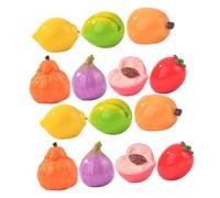 Toddmomy 14Pcs Versatile Artificial Fruit Miniatures Realistic Faux Fruit Decor for Home Office and Dollhouse Displays Easy to Maintain Resin Ornaments for Vibrant Decoration