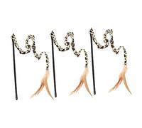 Toddmomy 15 Pcs Leopard Cat Teaser Wand Interactive Cat for Hunting Instinct Stimulation