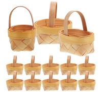 Toddmomy 15 Pcs Small Easter Baskets Mini Woven Basket Set Handmade Wooden Candy Packaging Box Multi-purpose Container with Rustic Look for Wedding Party Favors Holder