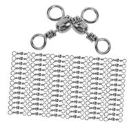 Toddmomy 150pcs Fishing Swivels Rolling Barrel Connectors with Solid Rings High Strength Tackle Clips for Saltwater and Freshwater Fishing Line Connectors for Kayak and Boat Use
