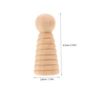 Toddmomy 15pcs Wooden Peg Dolls with Threaded Design for Easy Hat Attachment Unfinished Natural Wood Figures for DIY Painting Small Compact Wooden People Figures for Art and Craft Projects