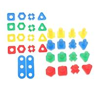 Toddmomy 16 Pairs Colorful Screw for Educational Building Blocks with Bright Geometry Shapes Suitable for Preschoolers Hand Grasp and Parent Play Random Color