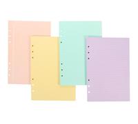 Toddmomy 160sheets Loose Leaf Paper Refill for Binder Notebook Insert with Smooth Lined and Pages in Pink Green Purple Yellow Refillable Notepad Replacement Paper for Students and Planners