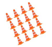 Toddmomy 16pcs Mini Traffic Cones Ornaments Bright Material Educational Road Sign Barricades for DIY Table Model Play and Safety Awareness Training