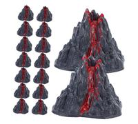 Toddmomy 16pcs Plastic Model Volcano with Realistic Lava Effect for Science Experiments and Classroom Demonstrations Miniature Volcano Shaped Decoration for Tabletop Gardening and Micro