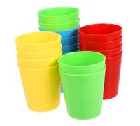 Toddmomy 16pcs Stackable Drinking Cups Plastic Water Tumblers Reusable Simple Colorful Party Cups for Picnic School Home Office Use