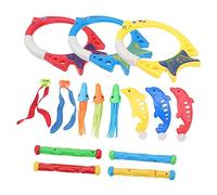 Toddmomy 17pcs Summer Diving for Swimming Pool Fun Underwater Sinking with Fish Rings Seaweed and Dolphins for Family Playtime and Pool Games Random Color