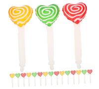 Toddmomy 18pcs Inflatable Heart-shaped Candy Balloons for Birthday Holiday Party Decorations Lightweight Photo Props with Yellow Red Green Transparent PE Festive Foil Balloons for
