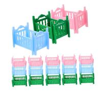 Toddmomy 18pcs Mini Doll Bed Furniture Set for Dollhouse Realistic Miniature Crib in Pink Blue Green Pretend Play for Compatible with Various Dollhouses Bedroom and Living Decoration