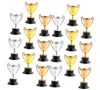 Toddmomy 18pcs Mini Simulation Trophy Gold Silver Bronze Award Trophies for Competitions Dollhouse Accessories Bulk for Prizes for Celebrating Achievements