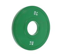 Toddmomy 1kg Green Rubber Coated Fractional Barbell Plate - Small Weight Plates for Strength Training, Home Gym and Fitness Workout Accessories