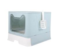 Toddmomy 1Pc Cat Litter Box Enclosed Pet Toilet Sand Box for Kittens Fully Closed Design Cat Face Easy to Litter Tray