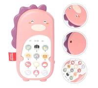 Toddmomy 1PC Imitation Mobile Phone for Bilingual Chewable with Vibration Cartoon Pink Dinosaur Design Early Childhood Educational Play for Months and Older