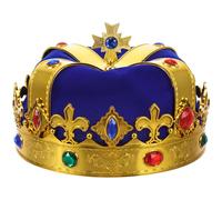 Toddmomy 1pc King Crown Hat Party Hats Gold Costume Accessories for Adults Children (Blue)