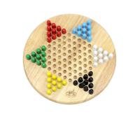 Toddmomy 1PC Round Shape Chessboard Five Row Chinese Checkers Game Educational Wooden for Adults for Skill Development and Strategic Thinking