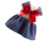 Toddmomy 1pc Warm Pet Dress Outfit Cute Costume for Dogs and Cats Soft Bow Design for Parties and Outdoor Activities