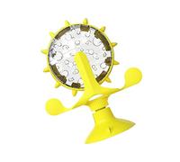 Toddmomy 1pc Windmill Cat Food Dispenser Rotating Food Leakage Device for Indoor Cats Interactive Pet Toy to Play and Movement Yellow